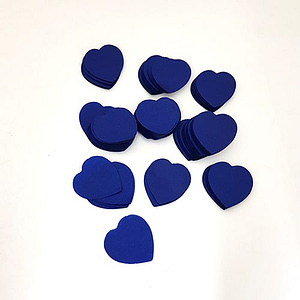 confettis coeur en papier de soie bleu