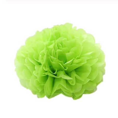 Pompom fleur en papier de soie vert